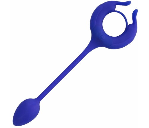 CalExotics Admiral Weighted Silicone Ring Blue - Dual Motor, 10 Modes, USB