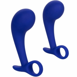CalExotics Admiral Anal Training Set 2 Silicone Plugs Blue Ergonomic