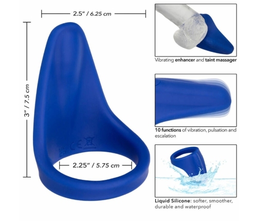 CalExotics Admiral Blue Liquid Silicone Vibrating Perineum Wellness Ring