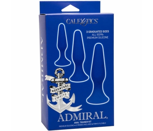 CalExotics Admiral Blue Silicone Anal Training Kit 3-Piece Set