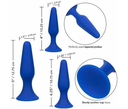 CalExotics Admiral Blue Silicone Anal Training Kit 3-Piece Set