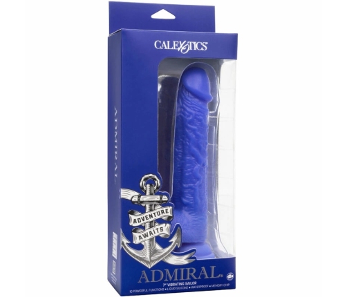 CalExotics Admiral Sailor Blue Silicone Vibrating Intimate Device 16cm