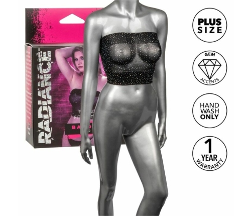 CalExotics Radiance Bandeau Top Plus Size Mesh Rhinestone 3X