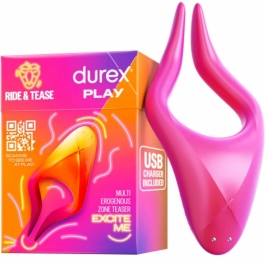 Durex Ride & Tease Multi-Zone Vibrating Toy, 7 Modes, USB Rechargeable