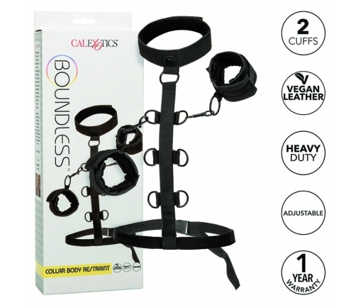 CalExotics Boundless Collar Adjustable Vegan Leather Restraint System