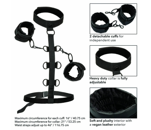 CalExotics Boundless Collar Adjustable Vegan Leather Restraint System