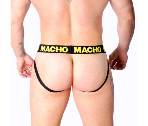 Macho MX25A Jockstrap Lycra Yellow L - Sporty Open-Back Underwear