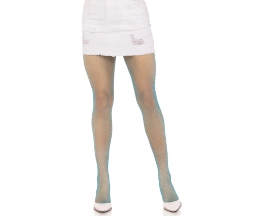 Leg Avenue Lycra Fishnet Pantyhose Neon Blue - One Size, Stretch Fit
