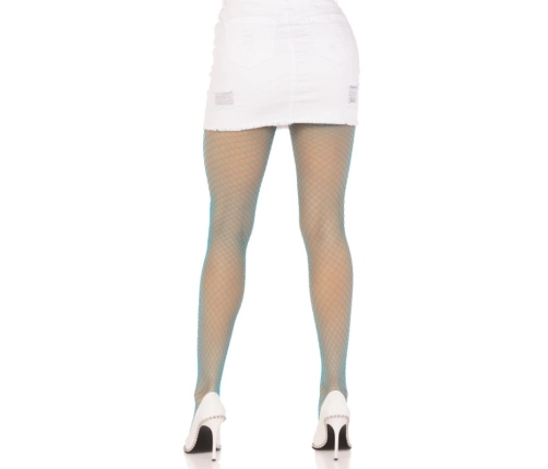 Leg Avenue Lycra Fishnet Pantyhose Neon Blue - One Size, Stretch Fit