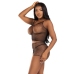 Leg Avenue Fishnet Set Black - Breathable Tank Top & Shorts, One Size