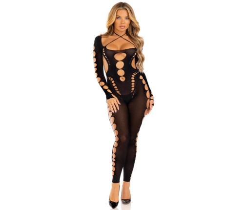 Leg Avenue Bodystocking Reckless Ankle Black - Seamless Curve-Fit, One Size