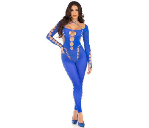 Leg Avenue Reckless Bodystocking Royal Blue, Footless, Seamless, One Size