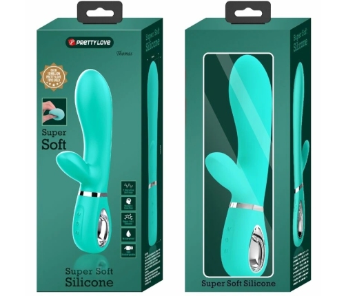 Pretty Love Thomas Aqua Green Multi-Function Silicone Vibrating Device