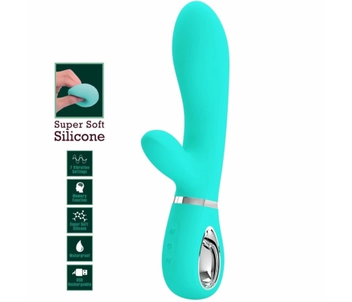 Pretty Love Thomas Aqua Green Multi-Function Silicone Vibrating Device