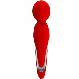 Pretty Love Walter Vibrating Wand Red - 7 Modes, Silicone, USB Rechargeable
