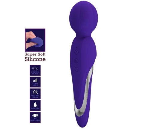 Pretty Love Walter Wand Vibrator Purple - 7 Modes, Silicone, USB Charge