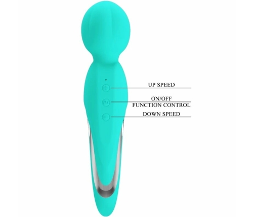 Pretty Love Walter Aqua Green Wand - 7 Modes, 5 Intensities, Silicone Massager