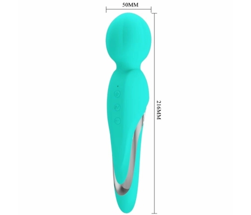 Pretty Love Walter Aqua Green Wand - 7 Modes, 5 Intensities, Silicone Massager