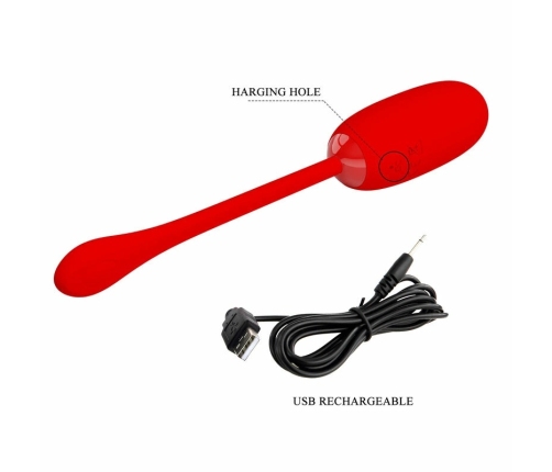Pretty Love Julius Intimate Vibration Egg Red USB Rechargeable Waterproof