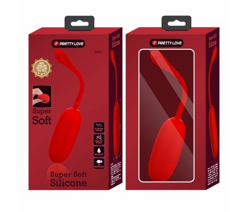 Pretty Love Julius Intimate Vibration Egg Red USB Rechargeable Waterproof