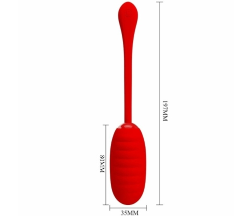 Pretty Love Kirk Rechargeable Vibrating Egg Red - 12 Modes, USB Charging