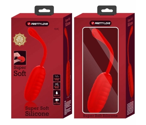 Pretty Love Kirk Rechargeable Vibrating Egg Red - 12 Modes, USB Charging