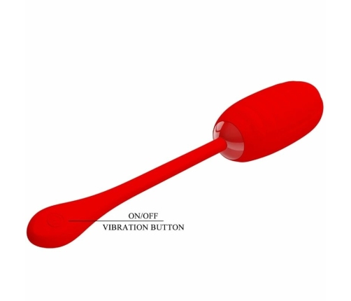 Pretty Love Kirk Rechargeable Vibrating Egg Red - 12 Modes, USB Charging