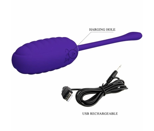 Pretty Love Kirk Rechargeable Wireless Vibrating Egg Purple