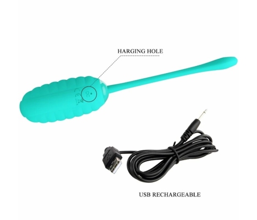 Pretty Love Kirk Wireless Vibrating Egg Aqua Green USB Rechargeable