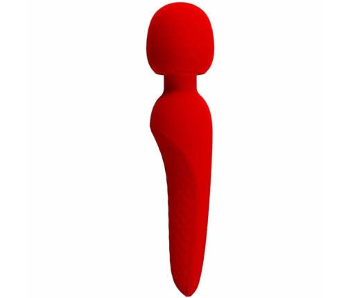 Pretty Love Meredith Massager 12 Modes Red - Waterproof Silicone, 21.5 cm