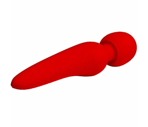 Pretty Love Meredith Massager 12 Modes Red - Waterproof Silicone, 21.5 cm
