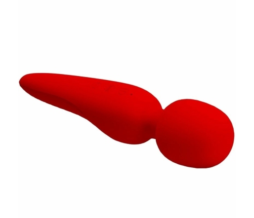 Pretty Love Meredith Massager 12 Modes Red - Waterproof Silicone, 21.5 cm
