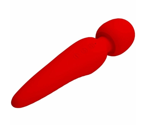Pretty Love Meredith Massager 12 Modes Red - Waterproof Silicone, 21.5 cm