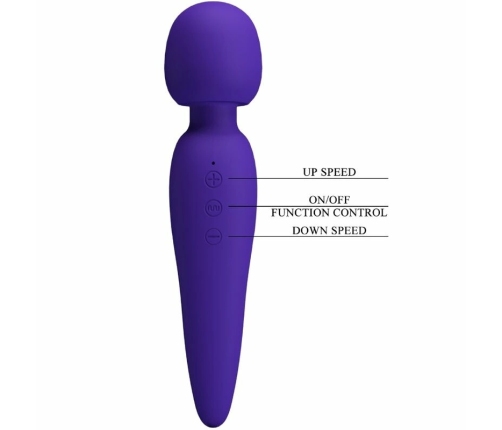 Pretty Love Meredith Massager 12-Speed Silicone Waterproof Purple 21.5cm