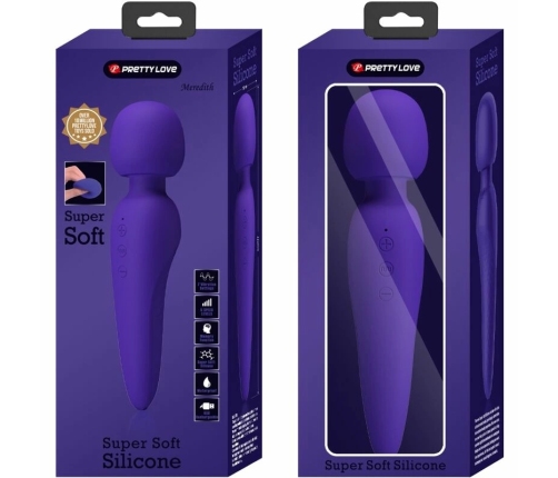 Pretty Love Meredith Massager 12-Speed Silicone Waterproof Purple 21.5cm