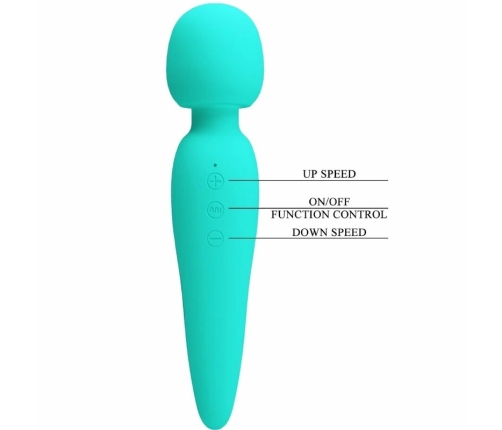 Pretty Love Meredith Rechargeable Silicone Massager Aqua Green 21.5cm