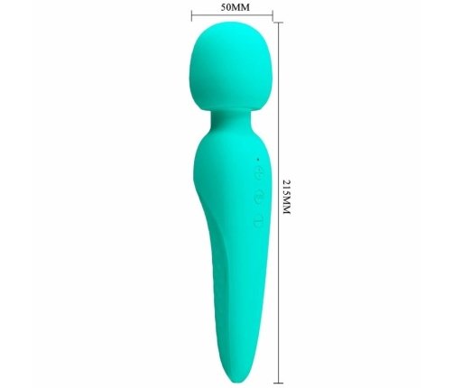 Pretty Love Meredith Rechargeable Silicone Massager Aqua Green 21.5cm