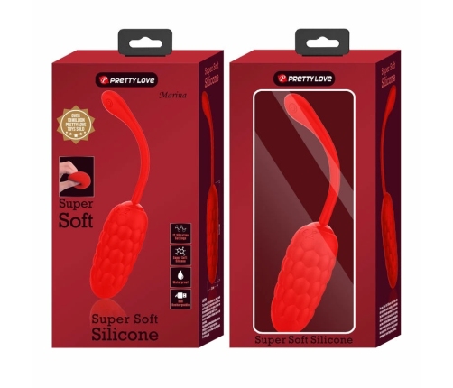 Pretty Love Vibrating Egg Red - USB Rechargeable, 12 Modes, Soft Silicone