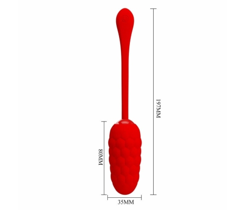 Pretty Love Vibrating Egg Red - USB Rechargeable, 12 Modes, Soft Silicone