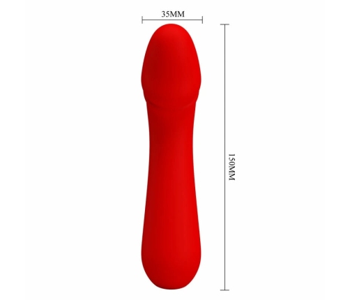 Pretty Love Cetus Red Rechargeable Flexible System Silicone Massager 150mm