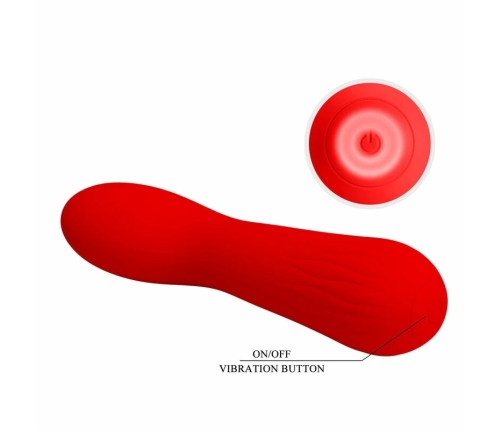 Pretty Love Faun Red Flexible Silicone Vibrator 12 Modes USB 150mm