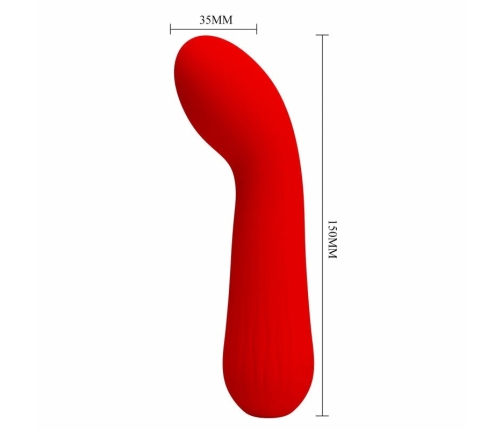 Pretty Love Faun Red Flexible Silicone Vibrator 12 Modes USB 150mm