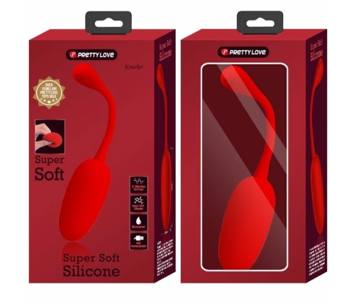 Pretty Love Knucker Red Wireless Silicone Vibration Egg - 12 Modes USB