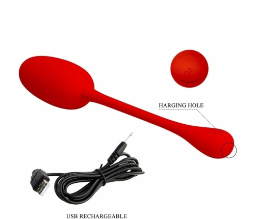 Pretty Love Knucker Red Wireless Silicone Vibration Egg - 12 Modes USB