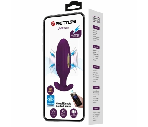 Pretty Love Jefferson Wireless App-Controlled Plug Purple Silicone