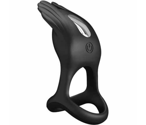 Pretty Love Silas Silicone Vibrating Ring 7 Modes USB Black