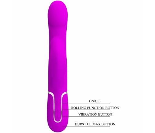 Pretty Love Rabbit Vibrator Pearls Violet - Dual Motor Massager, 29cm