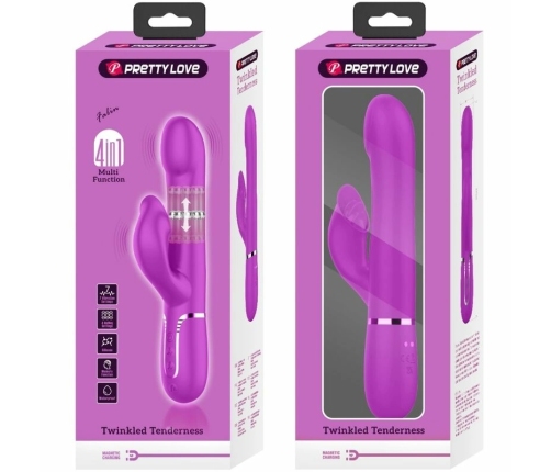 Pretty Love Rabbit Vibrator Pearls Violet - Dual Motor Massager, 29cm