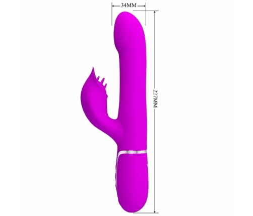 Pretty Love Rabbit Vibrator Pearls Violet - Dual Motor Massager, 29cm