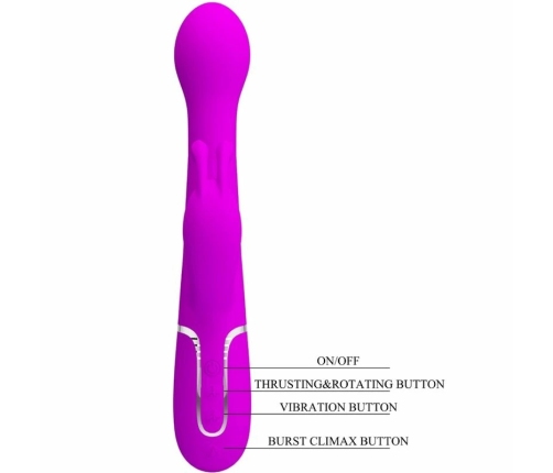 PRETTY LOVE - DEJON RABBIT VIBRATOR 3 IN 1 MULTIFUNCTION VIOLET